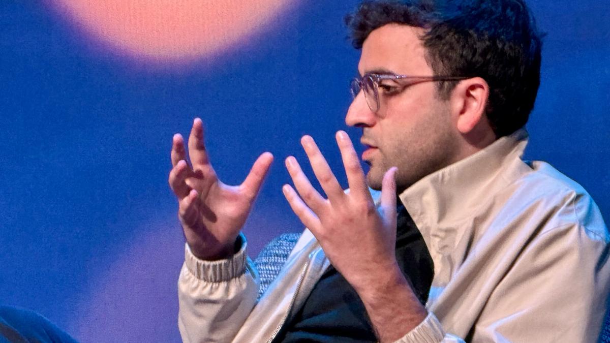 Kalshi CEO Tarek Mansour 在 DC Fintech Week 的表态（图片来源：CoinDesk）